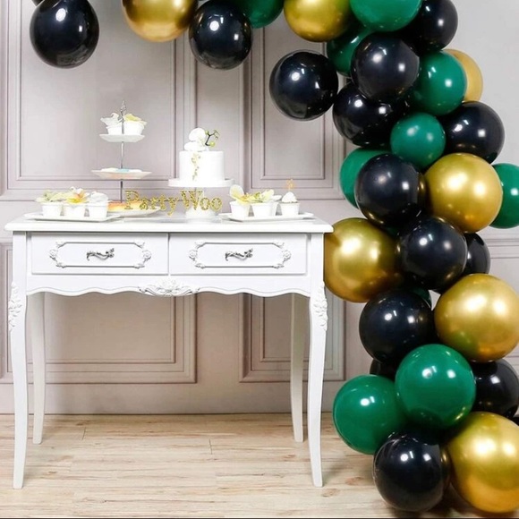 Gold and Green Balloons, 60 Pcs 12 Inch. - Picture 2 of 2